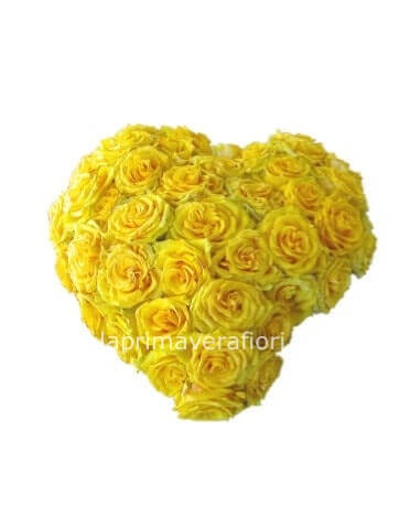 Cuore di rose gialle (25/30 rose)